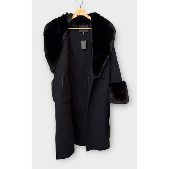 Maje Galaxyra Double-Faced Faux Fur Coat Size FR/36,US/Small - Picture 7 of 16